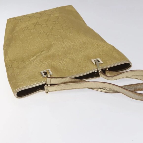 GUCCI GG Canvas Tote Bag Gold 002 1099 Auth nb079 - Picture 7 of 15